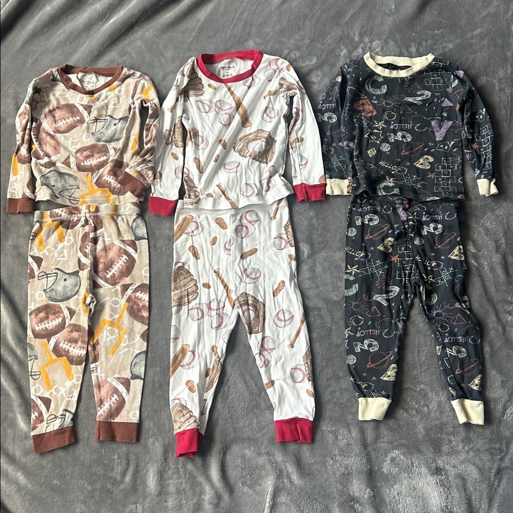 Burt's Bees Kids Sports Pajama Set - Brown and Red